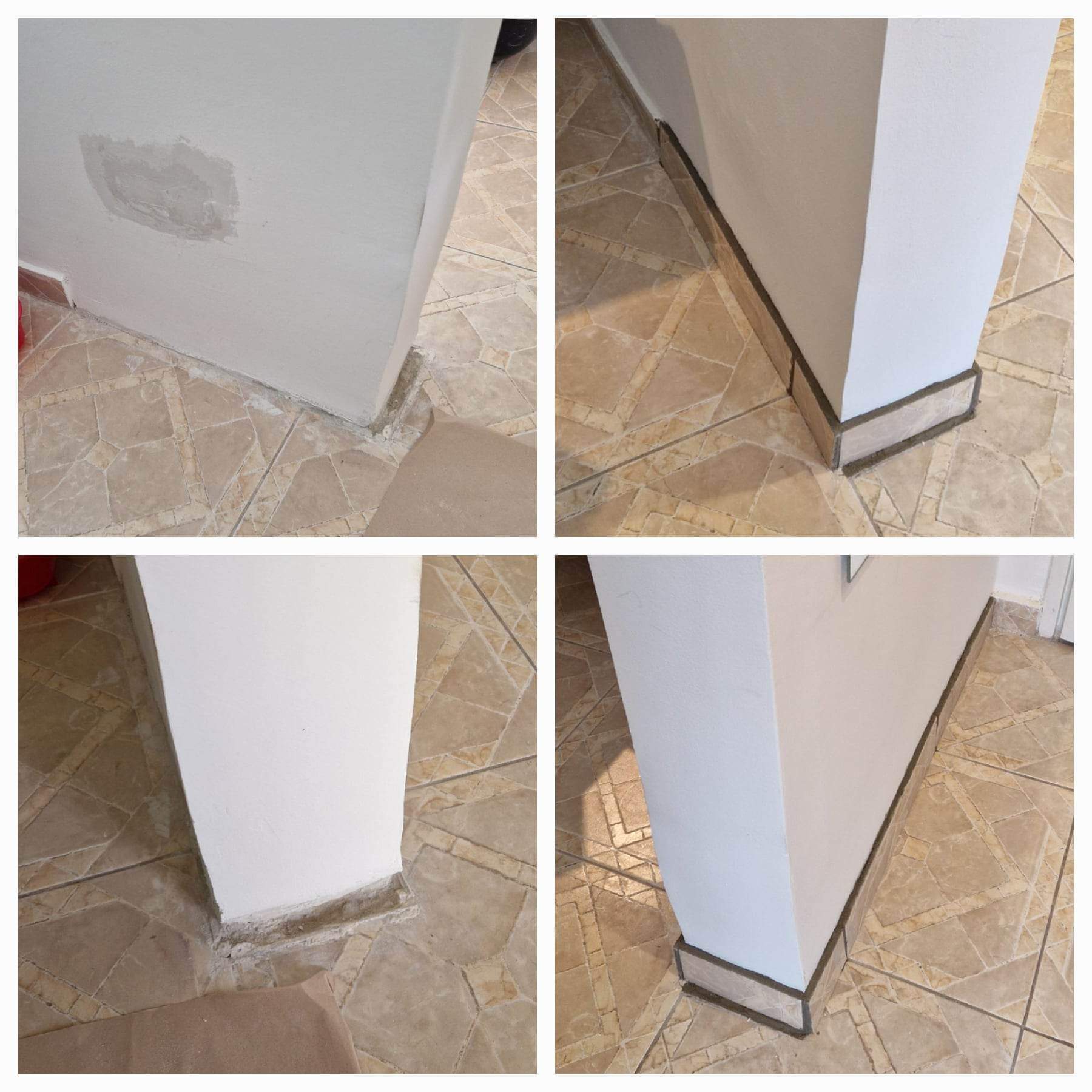 Lábazati elemek pótlása. *felrakás előtt, festés előtt.