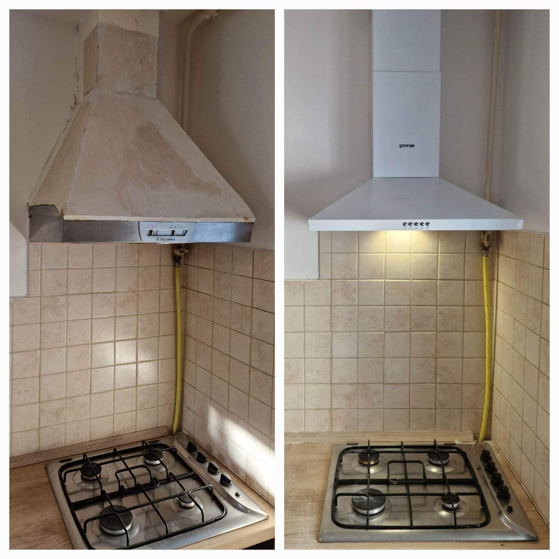 Konyhai szagelszivó csere, modern aktívszén betéttel.